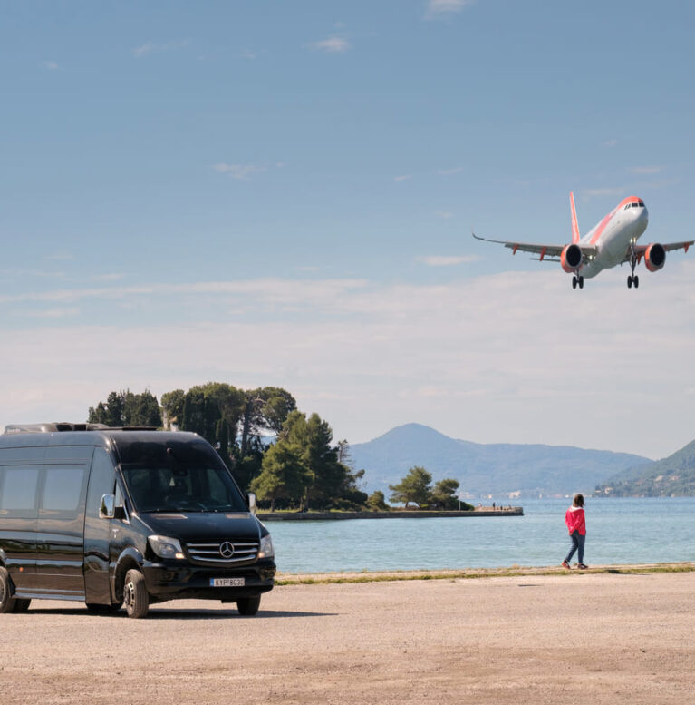 Corfu tours airport-port transfer van
