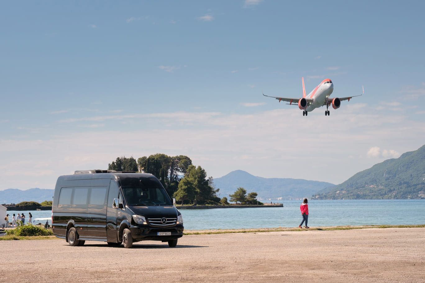 Corfu tours airport-port transfer van